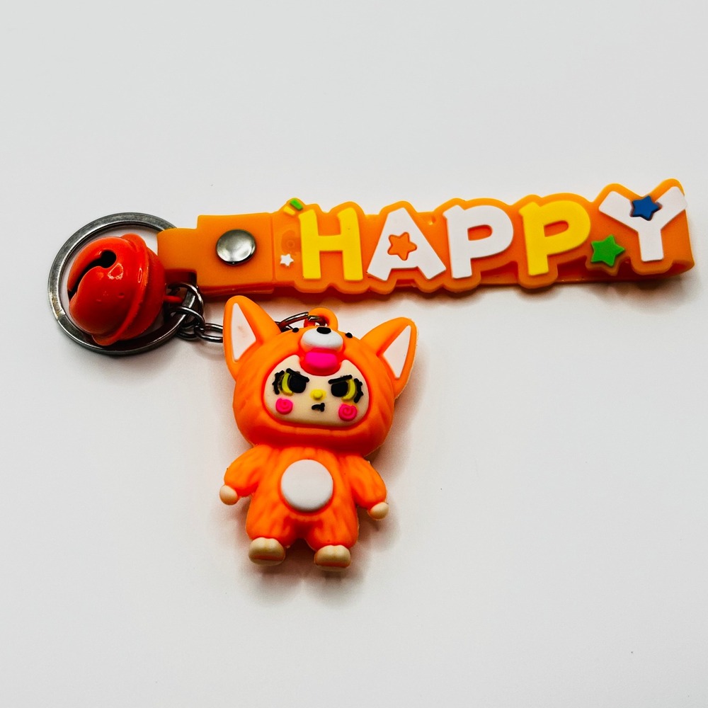 Fox Costume Girl Unbranded Keychain Unisex OS Orange Happy Wristlet Bell Strap